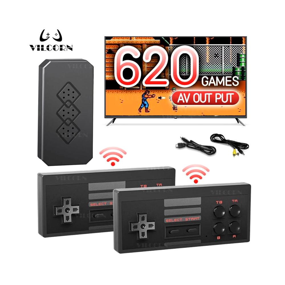 8 Bit Mini Retro Game Console with 620 Built-In Games, AV Output and Wireless Controller