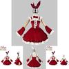 5xl Women's Breathable Polyester Christmas Sexy Maid Outfit Cosplay Bow Lolita