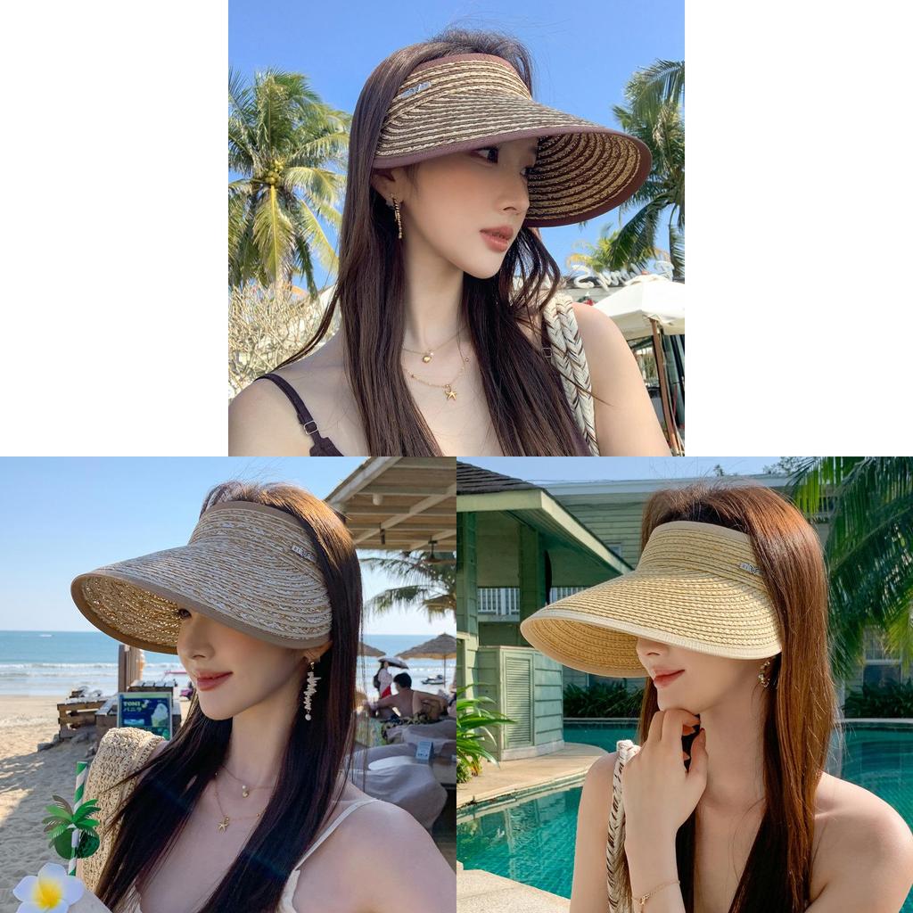 Straw Beach Hat With Wide Brim For Summer Sun Protection And Outdoor Casual Wear