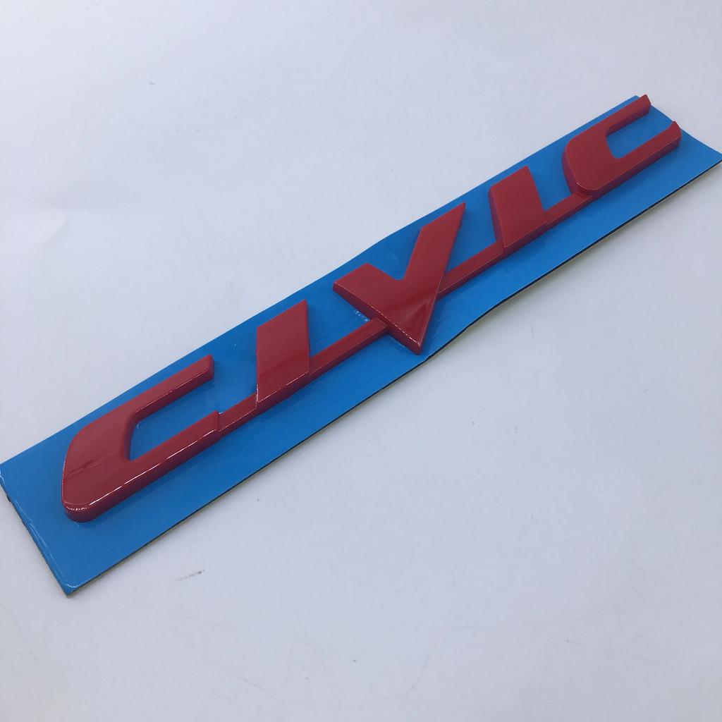 1PCS 3D ABS Honda Civic Car Letter Logo BT Sticker Tail Bumper Badge Auto Rear Trunk Emblem High-Quality Accessory