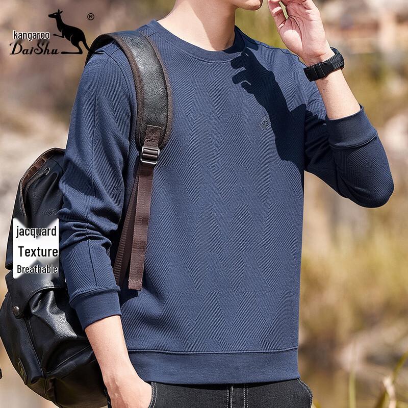 Men s Jacquard Round Neck Long Sleeve T-Shirt 56
