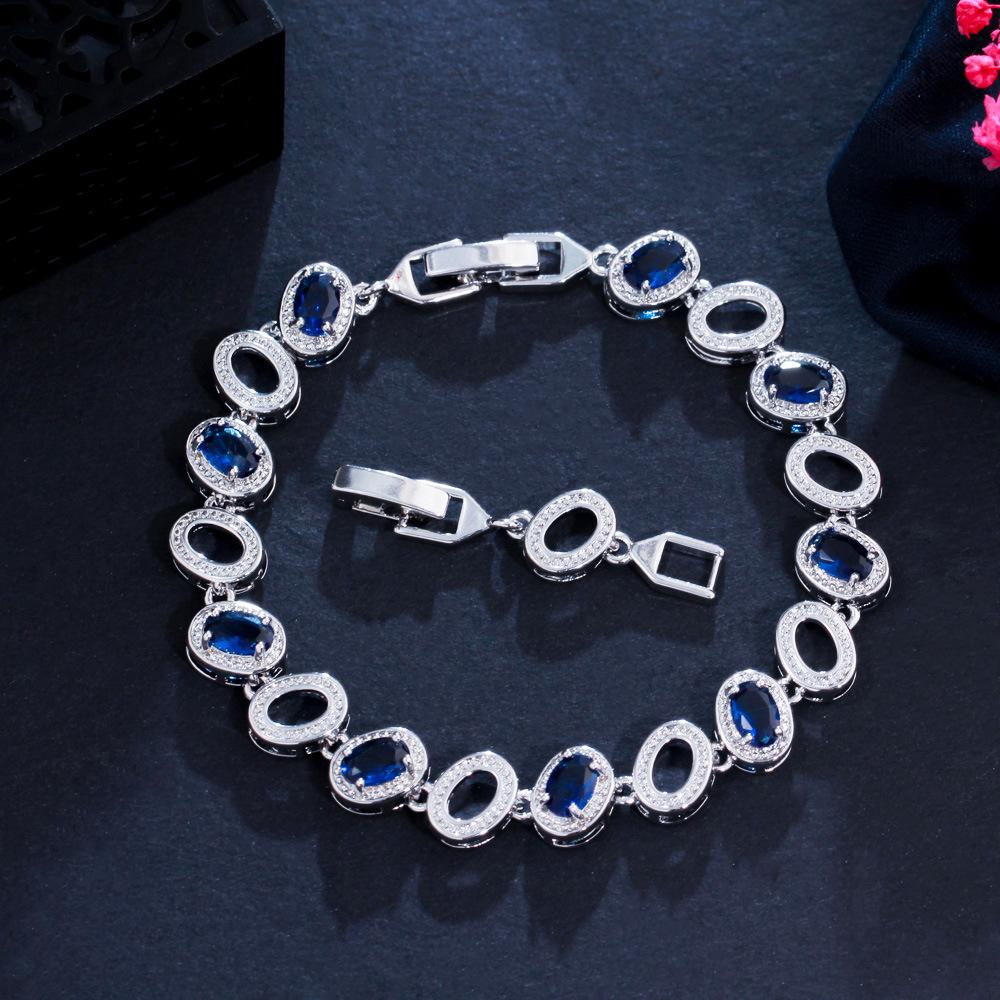 Popular Jewelry Accessories Color Zircon Jewelry Bracelet Brass Electroplated Platinum Jewelry
