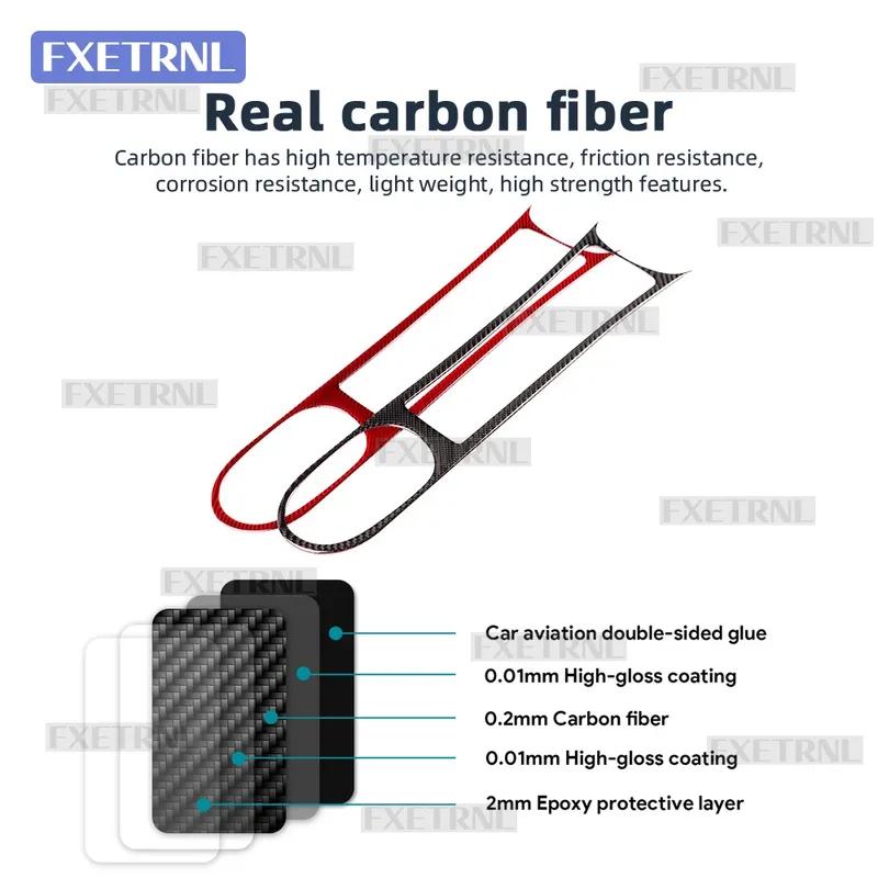 For Opel Corsa E X15 2015 2016 2017 2018  LHD RHD Real Soft Carbon Fiber Car Gear Shift Handbrake Frame Trim Sticker