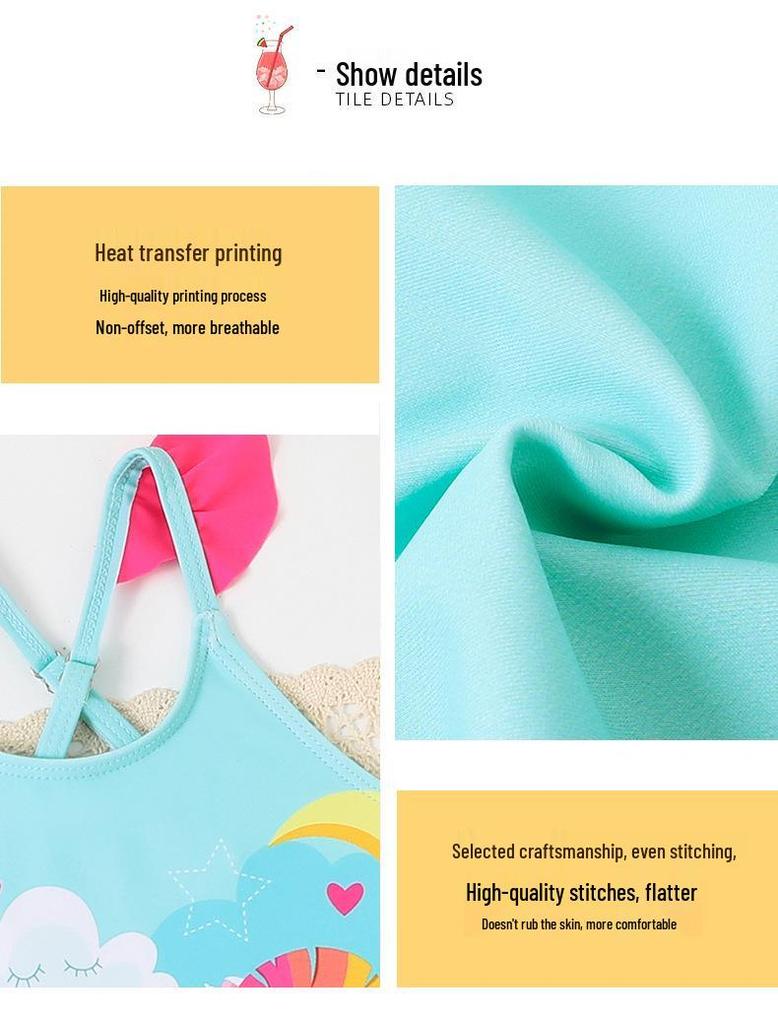 2025 New Unicorn Strappy Girls' One-Piece Swimsuit