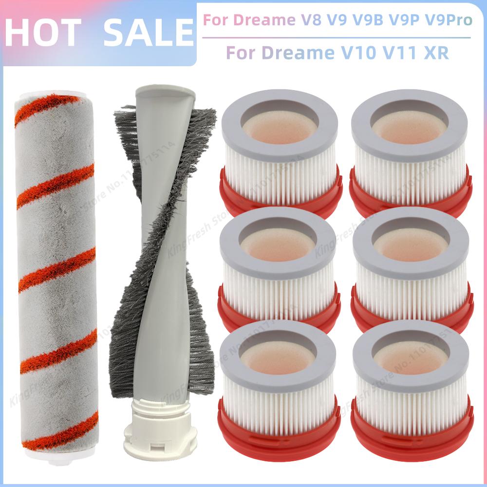 Fit For Dreame V9 V10 V11 V8 V9B V9P V9Pro XR Wireless Handheld Vacuum Cleaner Parts Main Roller Mites Removal Brush HEPA Filter
