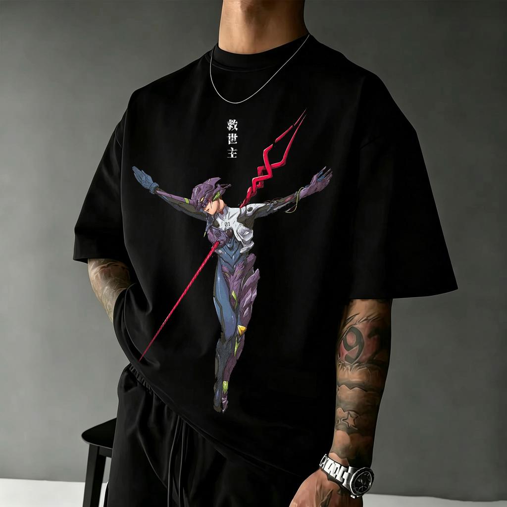 2026 Summer New Arrival Evangelion Pattern Street Style Print ShortSleeve TShirt Y2k Style Suitable For Both Unisex And Unisex