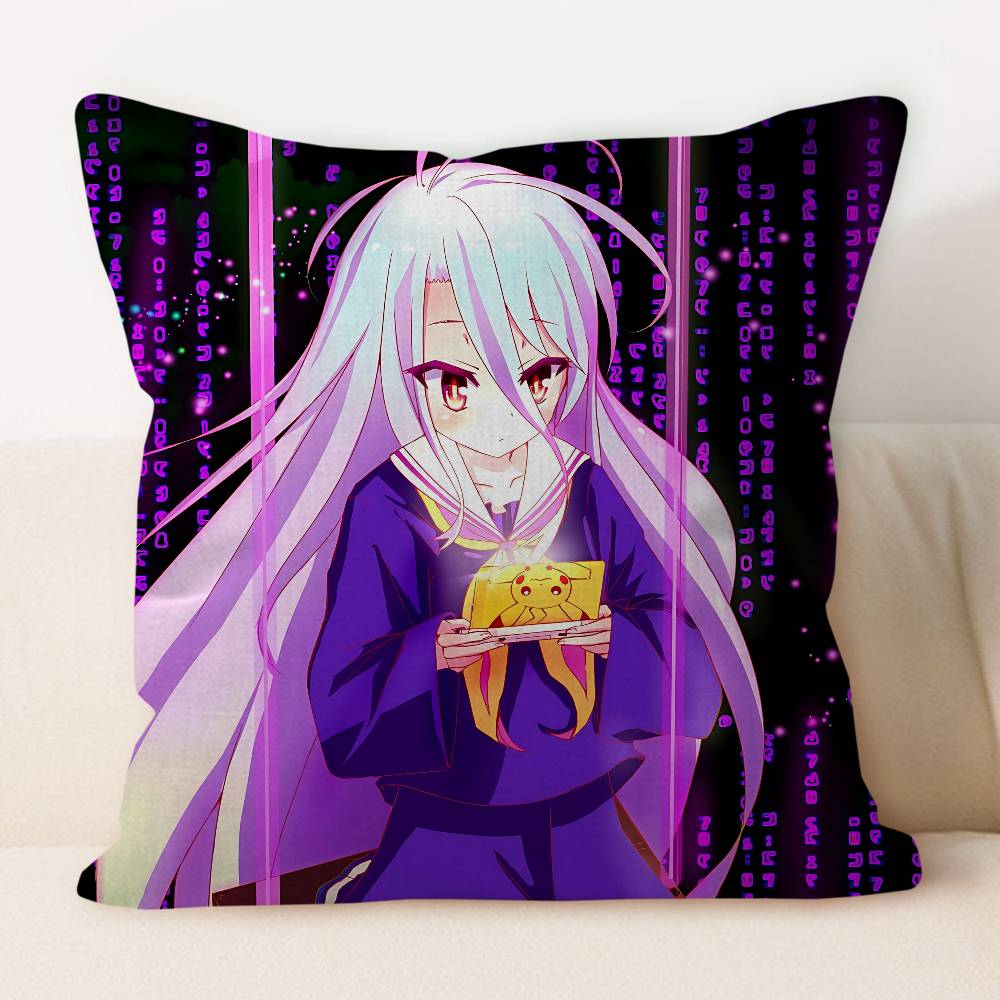 NO G-GAME NO LIFE Shiro Pillow Gifts Home Office Furnishings Bedroom Sofa Car Cushion Cover Case 45x45cm