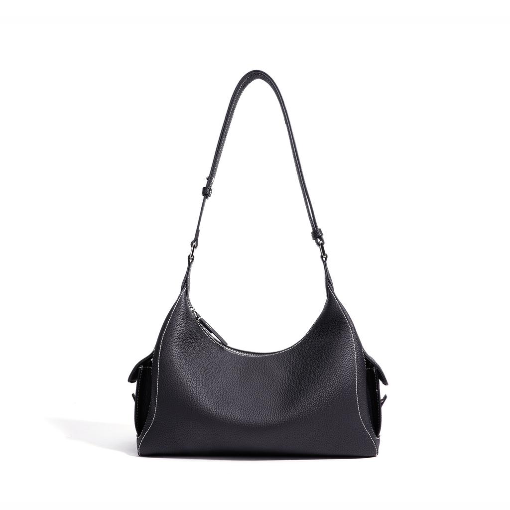 New model dumpling bag design, fashionable and high-end shoulder bag, handbag, crossbody genuine leather women's bag