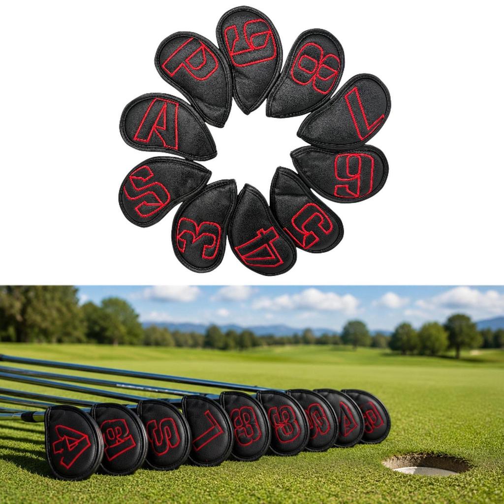 10 Golf Club Covers Made of PU, To Protect Irons, Suitable for Men And Women,