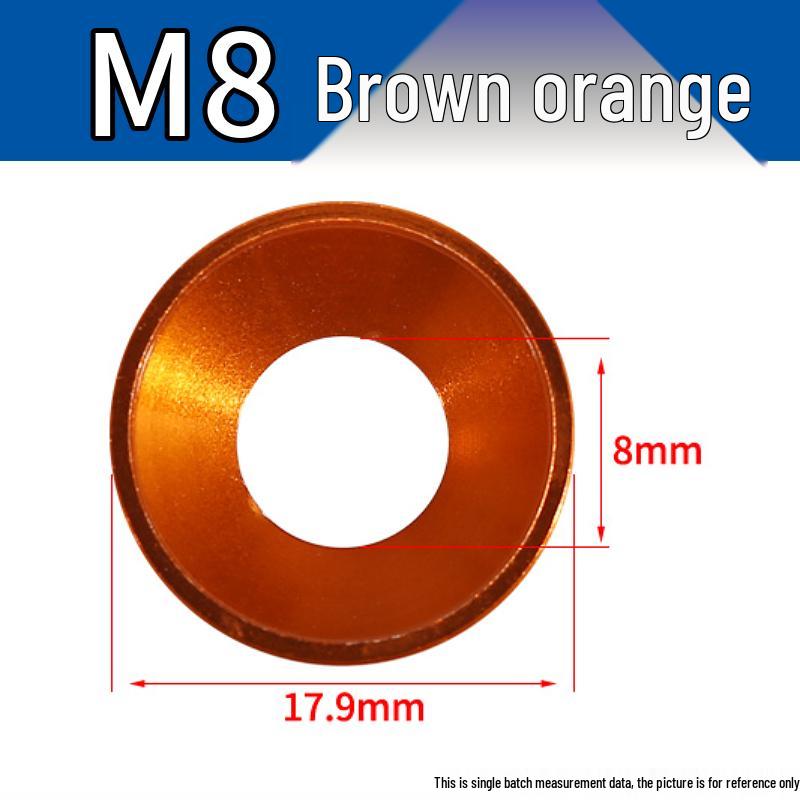 Colored CNC Anodized Aluminum Alloy Countersunk Washers for Computer Cases and Toy Models - M2 M3 M5 Sizes