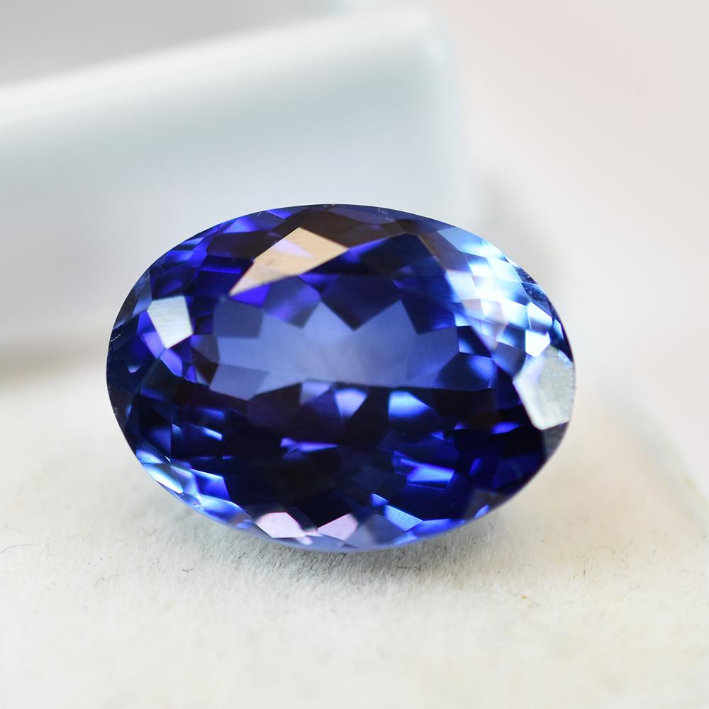 Natural 12.50 Ct OVAL Cut Blue TANZANITE Certified Loose Gemstone