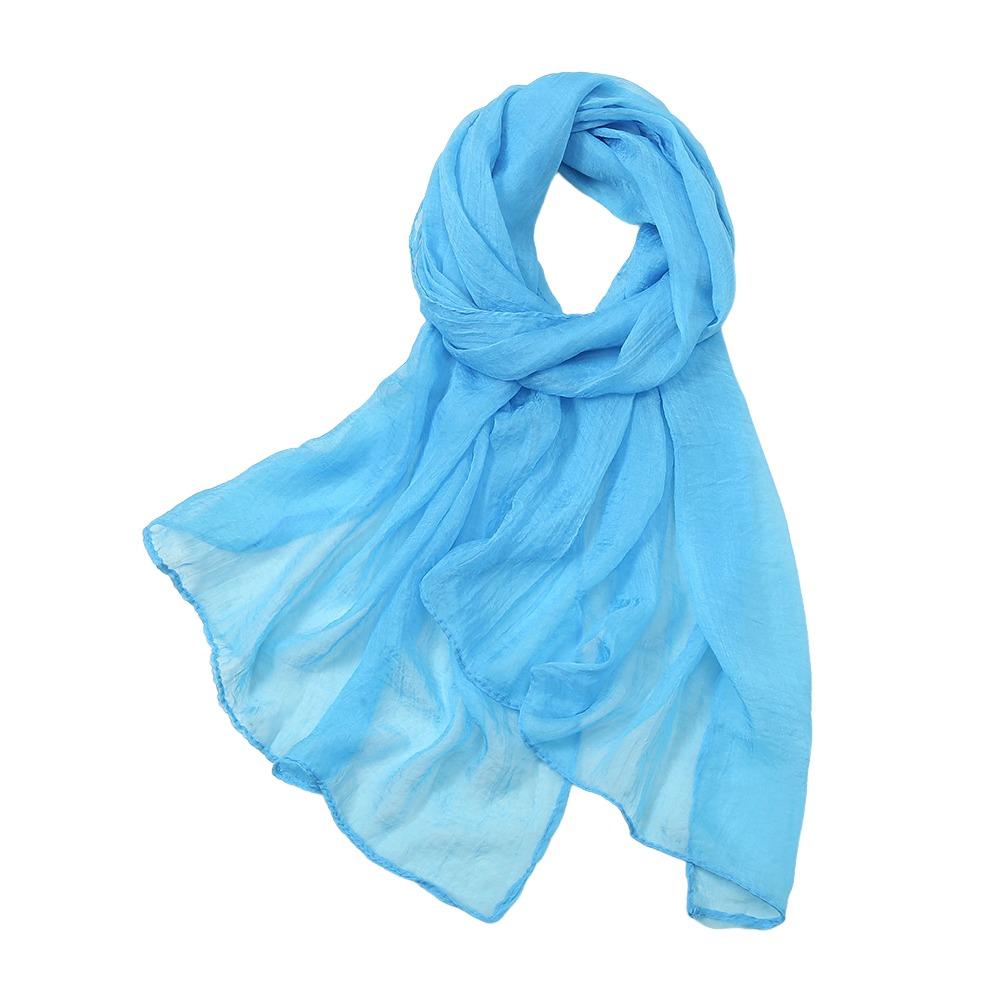 Long Sunscreen Shawl Solid Color Shawl Silk New Chiffon Scarf  Summer