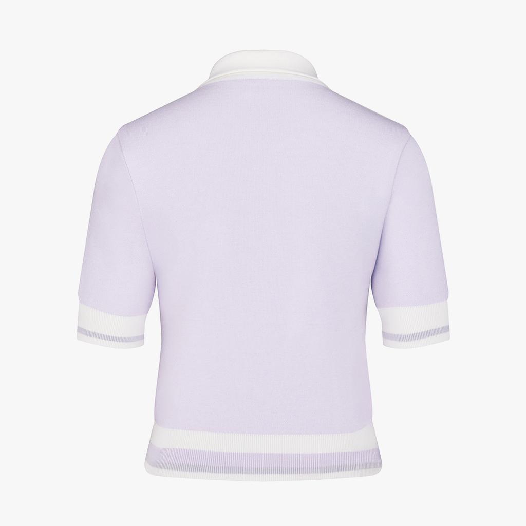 FAIRLIAR GOLF Color Block Crop Knit (Lavender)