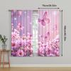 2pc    Window Drapes Butterfly Fantasy Pink Versatile 100% Polyester  Without Electricity Festive Wall Decor Suitable for