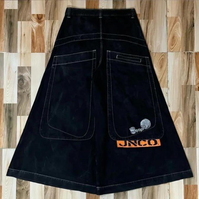 JNCO Jeans Vintage Hip Hop Loose Jeans Men's Gothic High Waist Wide Legs Pants Streetwear