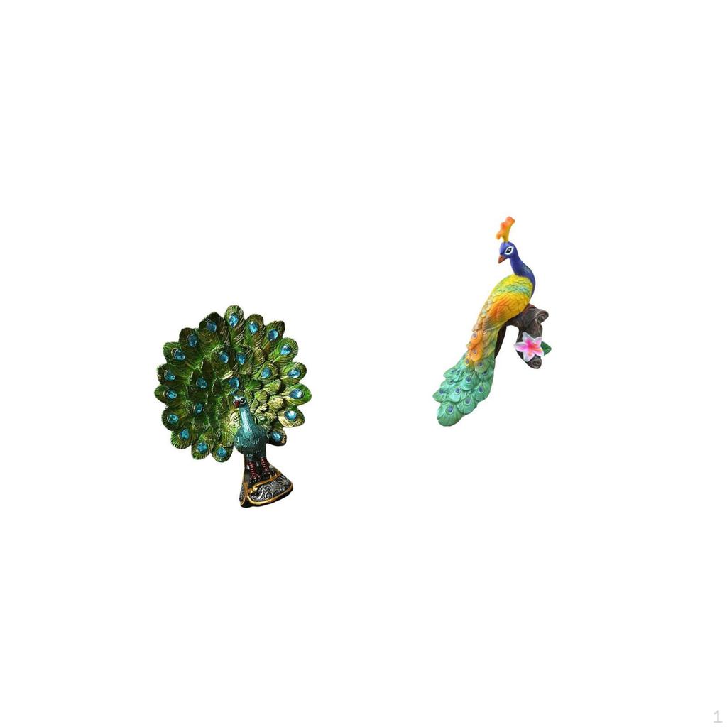Elegant Peacock Statue Animal Sculpture Collection And Figurine Decorative Garden Ornament Crafts