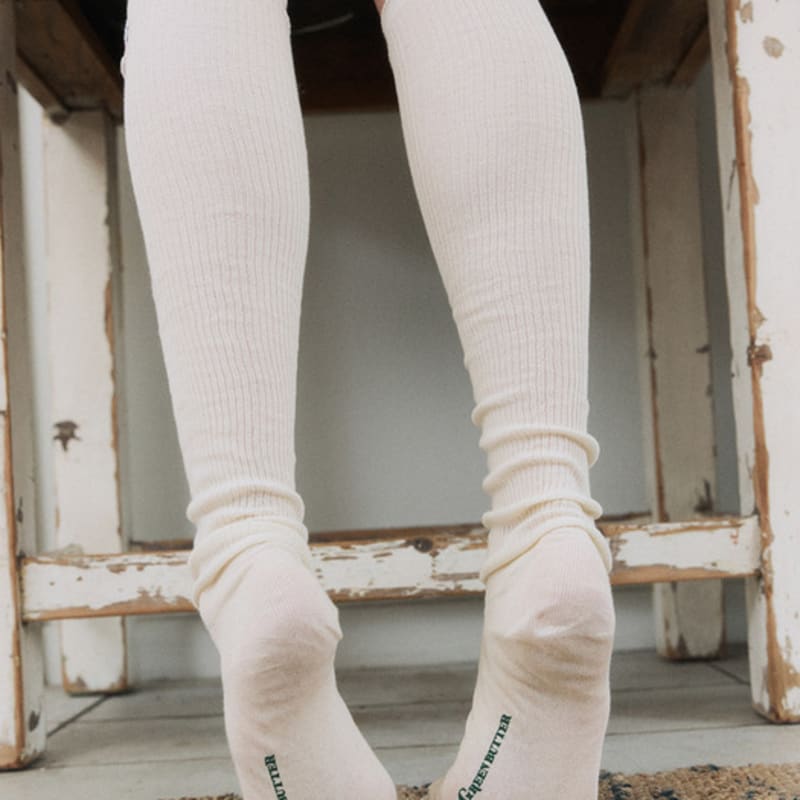 GREENBUTTER Butter High Knee Socks (Cream)