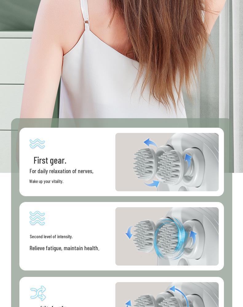 Electric Silicone Scalp Massager - Portable USB Rechargeable Kneading Head and Pet Massager