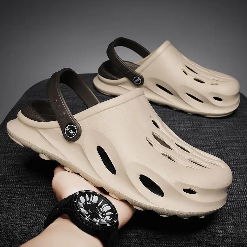 Fashion Beach Soft Hole Male Slipper Sabot Men's Shoe Eva Low Price Designer Luxury Fun Trend 2025 Y2k Fashion Summer Sale Clappers