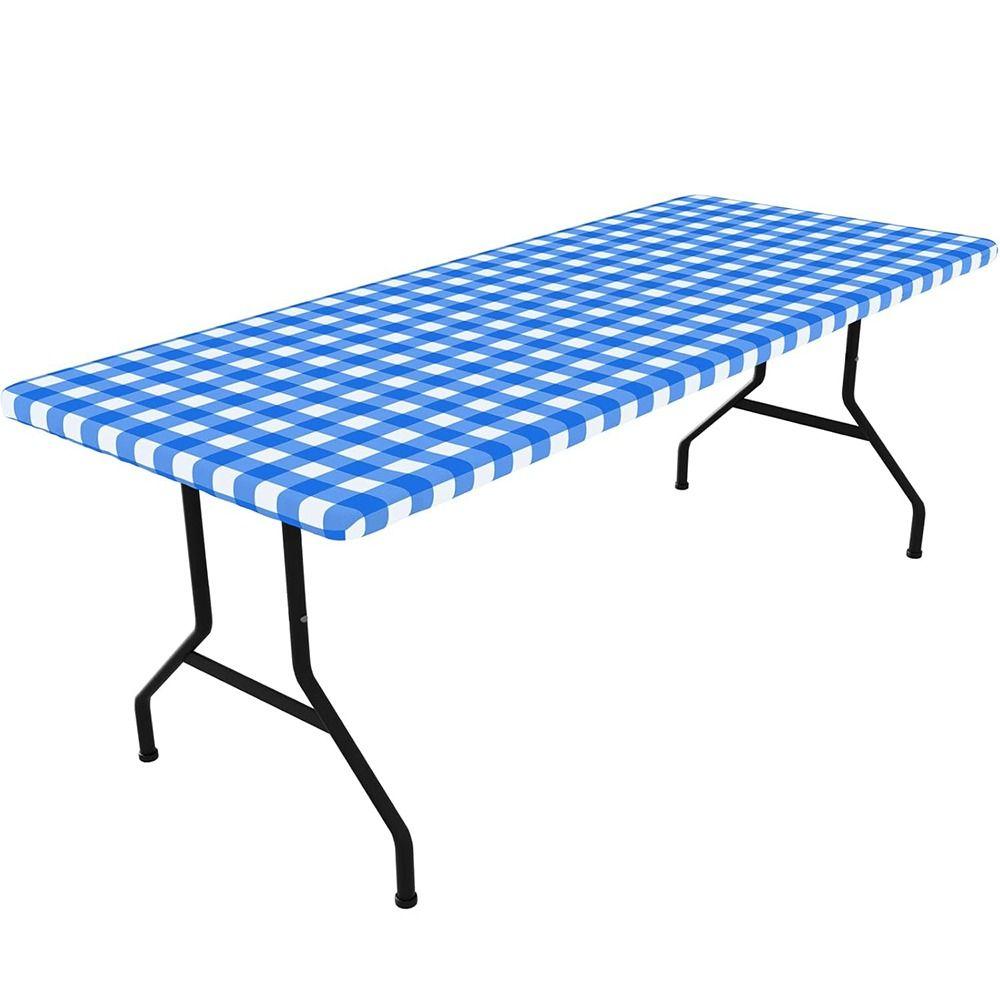New 30x72inch Spandex Tablecloth 6FT Rectangle Oil-Proof Fitted Table Cover Waterproof Table Protector Dining Tables