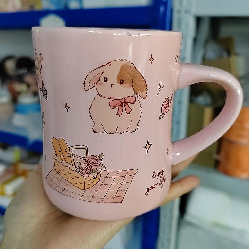 Japanese Hand Painted The Blue Sky and White Clouds Coffee Cup with Saucer Ceramic Handmade Tea Cup Saucer Set Cute Gift for Her