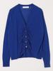 Caranciel Gathered Knit Hand One Size Women's Silk-Blend Cardigan, Washable, Blue, 616200002,