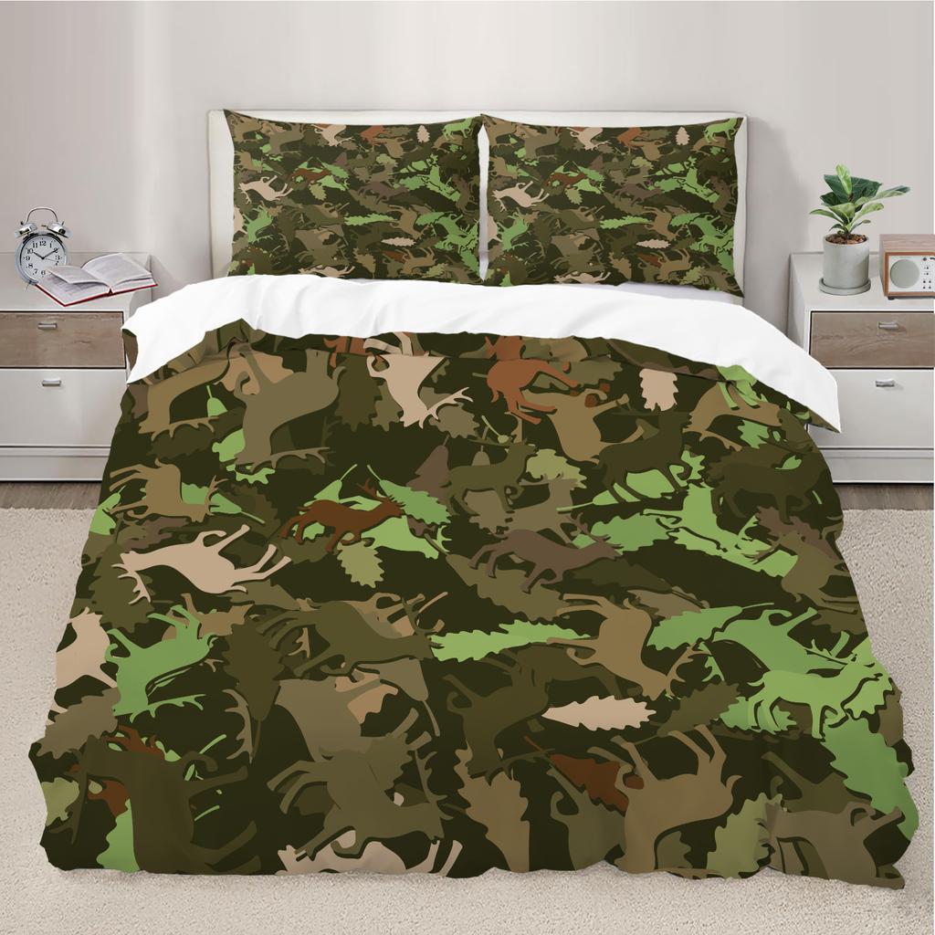 Camouflage Print Bedding Set Military Style Duvet Cover Set No Filler Soft Comfortable Fabric Ideal Home Bedroom Decorations