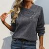 Spring Autumn Women's Long Sleeve Top Pleated Solid Sweatshirt