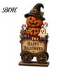 Vintage Haunted House Tiered Tray Decor Farmhouse Halloween Wooden Tabletop Decorations, Table Topper Signs, Spooky Nostalgic Party Favors Pumpkin