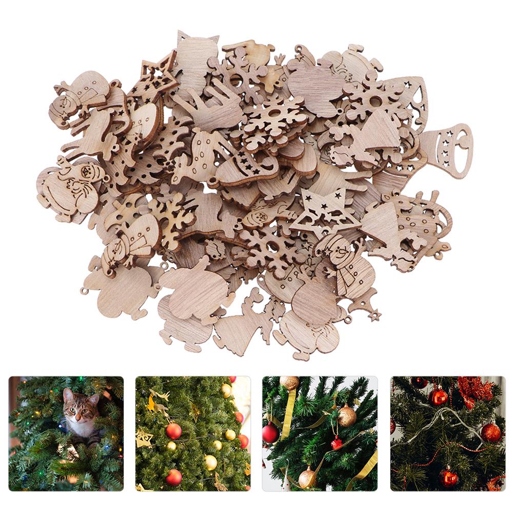 150Pcs Christmas Decoration Wood Slices Premium Hanging Pendants for Tree Wall Door Porch Decor Xmas Ornament Home Garden Party