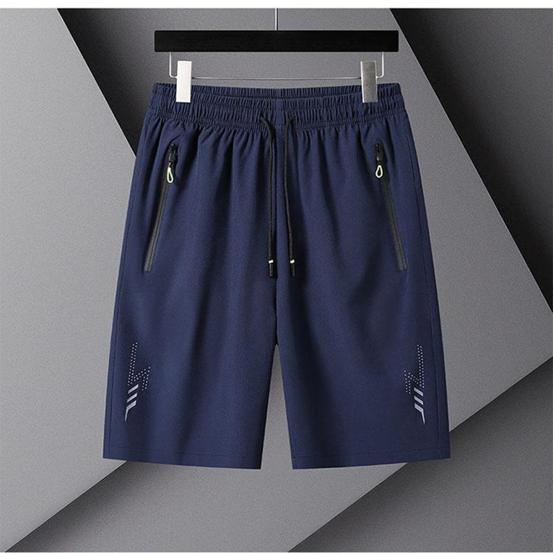 Summer Cool Ice Silk Men's Large Size Shorts Straight 7-point Pants Thin Quick-dry Sports Baggy 7-point Pants 5-point Pants