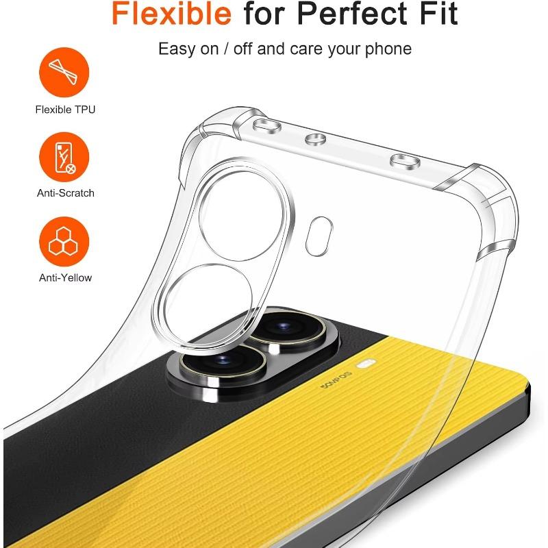 Airbag Shockproof Phone Case For POCO X7 Pro 5G x7 Redmi Turbo 4 Clear Airbag Silicone TPU Back Cover For Redmi Note 14 Pro 14Pro+