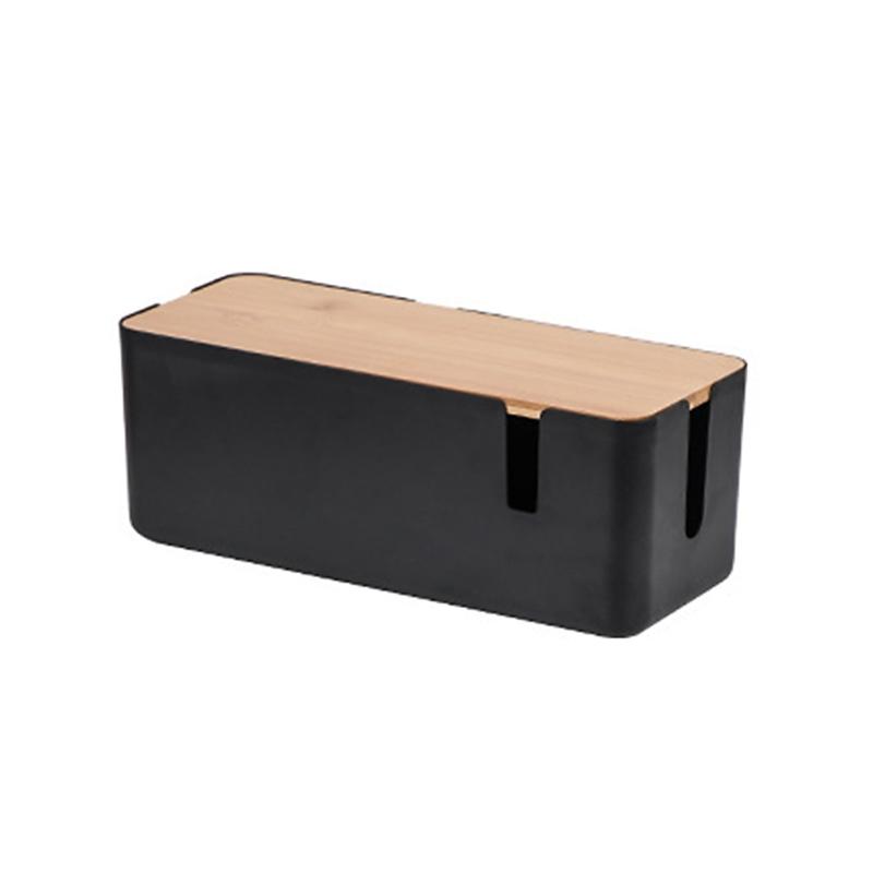 

User Friendly Natural Lid Cable Management Box PP Organsier Case For Electronics Wire Storage In Modern Living Space чорний