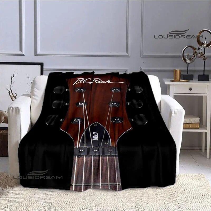 B.C.rich Guitar Logo Printed Blanket Flange Blanket Soft and Comfortable Blanket Warm Blanket Blankets for Beds Birthday Gift