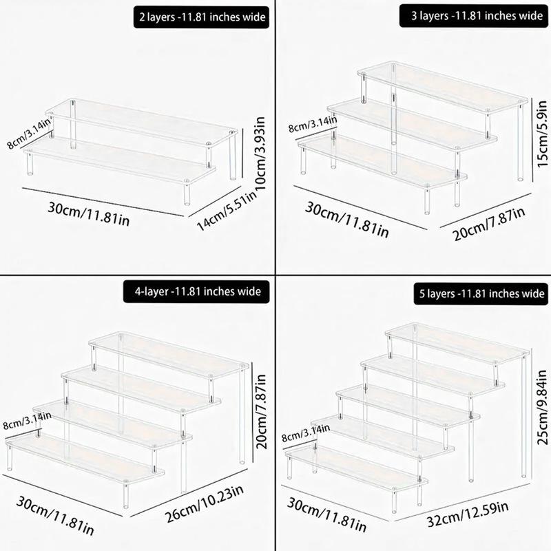 1pc,Multilayer acrylic transparent display rack, desk storage rack, suitable for cosmetics, perfume, dolls, nail polish shelf