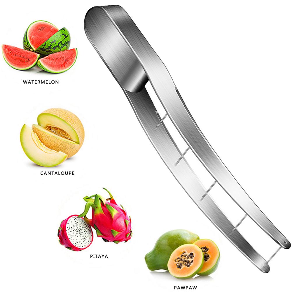 Watermelon Cutter Slicer 304 Stainless Steel Safe Watermelon Fruit Knives Quickly Safe Melon Knife Kitchen Gadgets Useful Tool