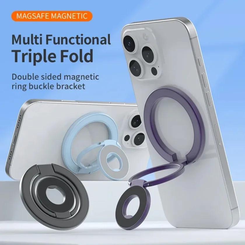 Adjustable Double Sided Magnetic Phone Stand for Magsafe Strong Magnet Holder Desktop Bracket for iPhone 17 16 15 14 13 Pro Max