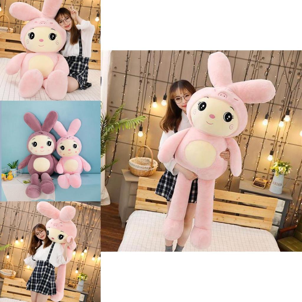 Large Plush Rabbit Toy Pillow Adorable Soft Stuffed Bunny Doll For Kids Gifts