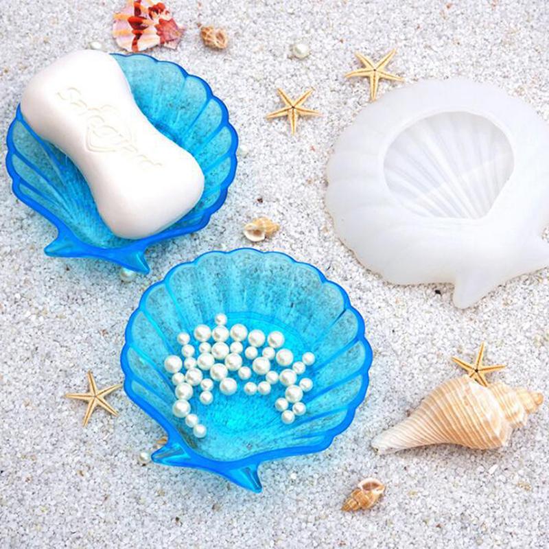 Concrete Silicone Mold Shell Shape Jewelry Storage Scallop Glue Tray Mold