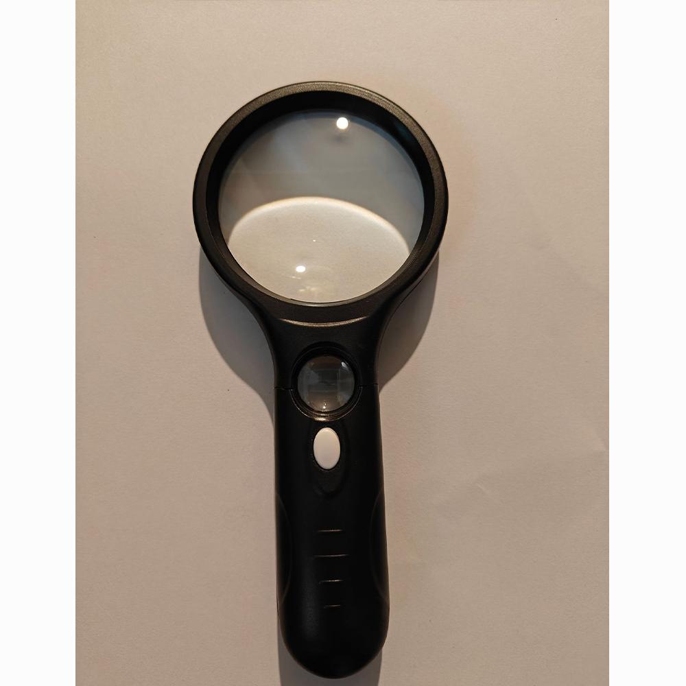 1 Stück Leselupe Schmucklupe Weiße Lupe Handheld 45X Vergrößerer mit 3 LED-Lichtern