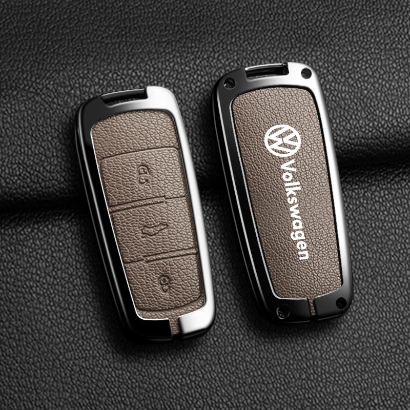Leather Car Zinc Alloy Key Case Cover Remote Shell For Volkswagen VW Passat 3C CC B6 B7 B7L R36 Maogotan B5 Keychain Accessory zw5
