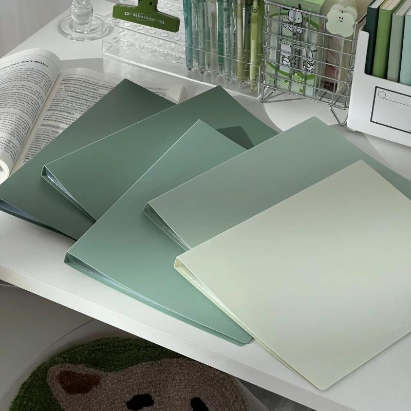 A4 Gradient Color Data Book & Folder for Student Test Papers - Large Capacity, Xiaohongshu Style