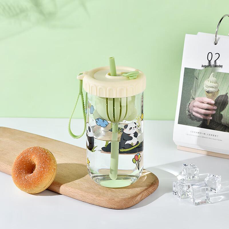 Shanzhongshan Panda Tea Infuser Straw Glass Cup