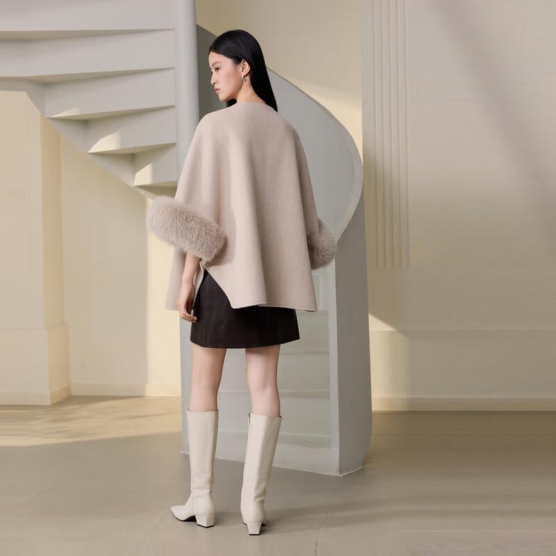 ELLASSAY Women's Cape-Style Mid-Length Wool Blend Coat