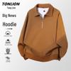 TonLion Men's Waffle Knit Polo Sweatshirt