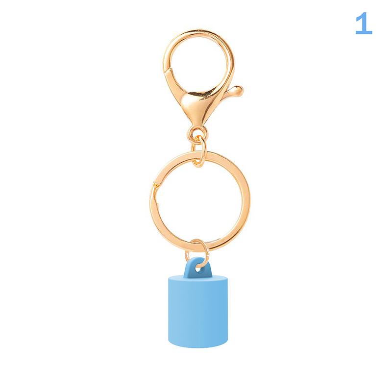 1 Pcs Practical Silicone Keychain Cap Accessories Portable Durable Holder Keyring Compatible For Lipgloss Storage And Balm Cap