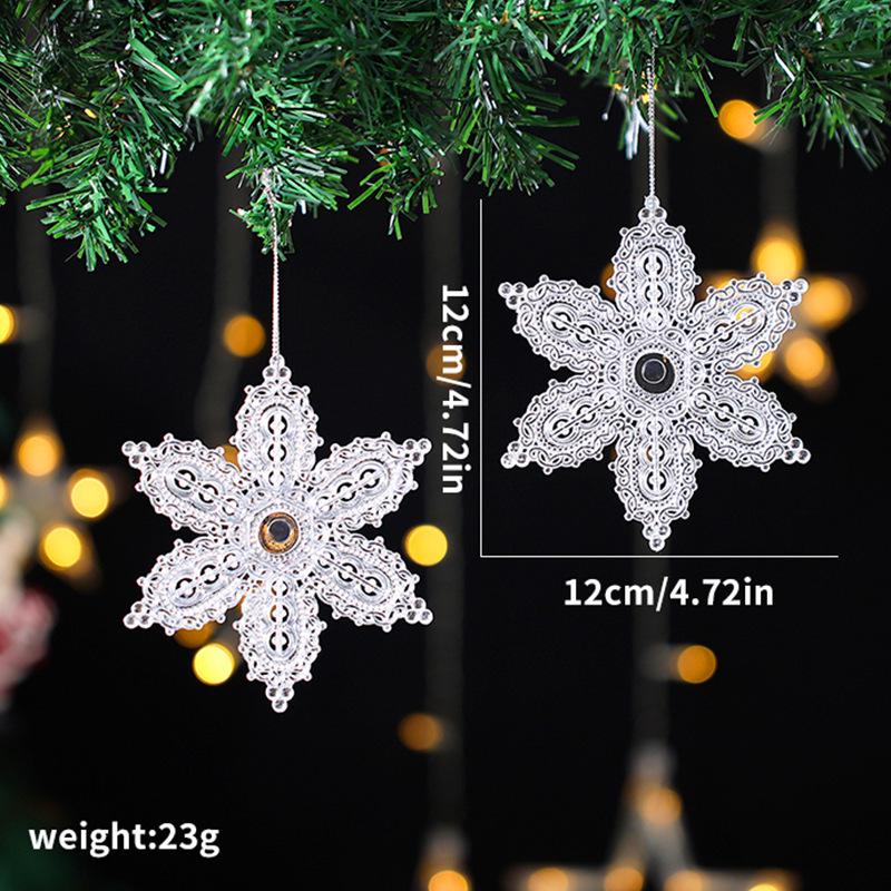 Transparent Acrylic Snowflake and Elk Christmas Tree Decorations