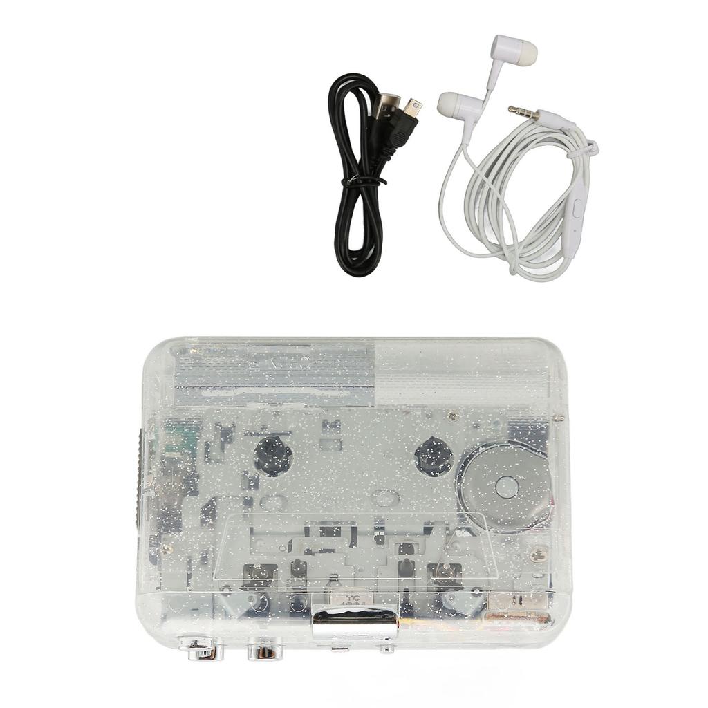 Převodník kazet na MP3 Multifunkční HiFi Stereo Zvuk Retro Inovativní Průhledné Pouzdro USB
