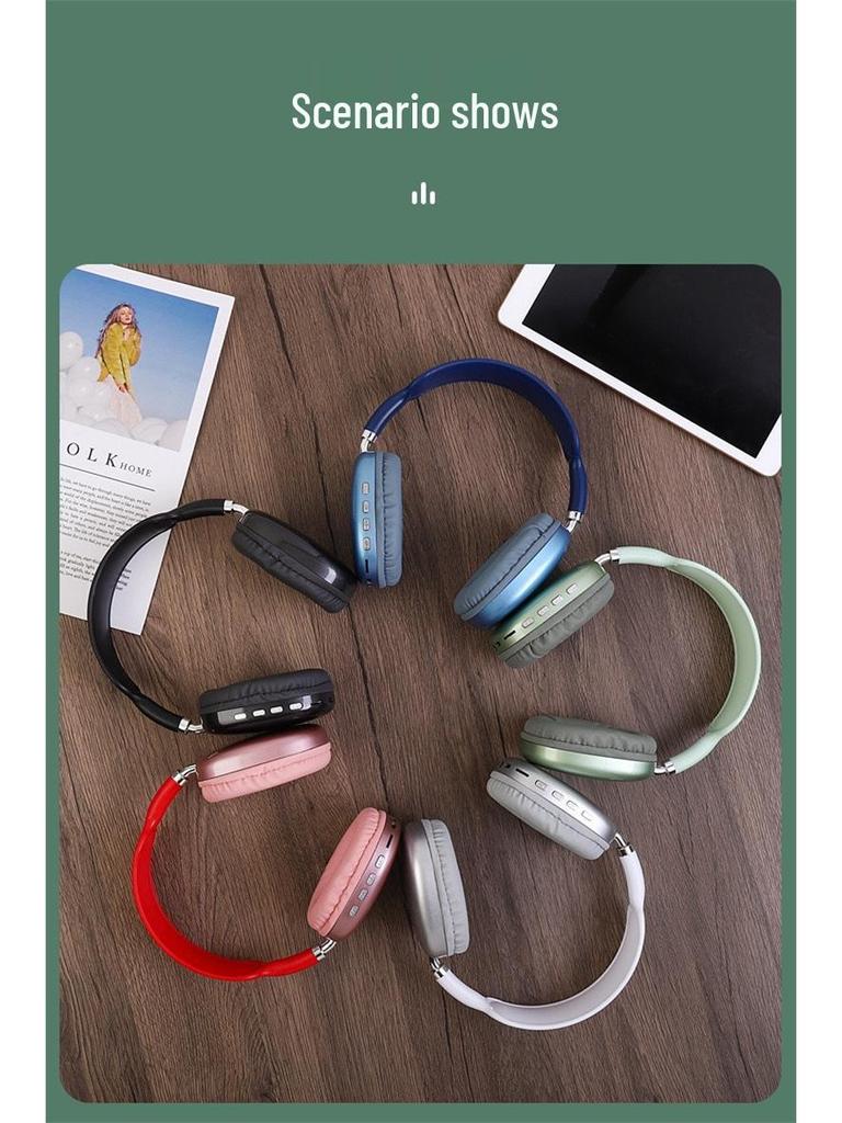 P9 Bluetooth Over-Ear Wireless Headphones: Sports, Gaming, Heavy Bass, Minimalist Style.