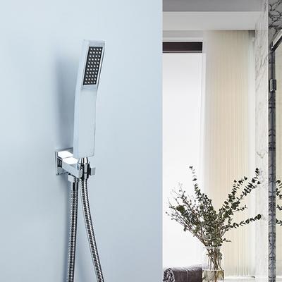 Black Chrome Bath Hand Shower Set Wall Mount Hand Held Brass Shower Head Copper Holder Stainless Steel Hose Water Saving Sprayer